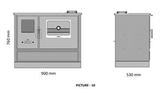 Küchenofen Holzherd Kaminofen Herd Gusseisen 7,9KW BimSchV2 EEK A+