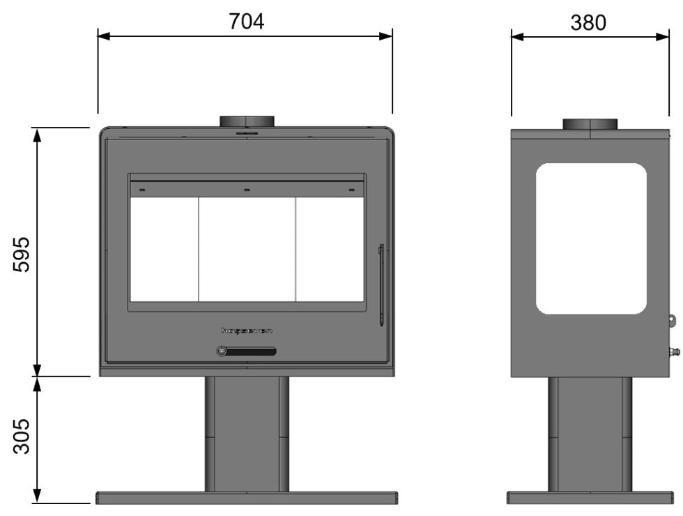 3-Scheiben Design-Kaminofen Kamin Ofen EcoDesign 10,5kW EEK A+