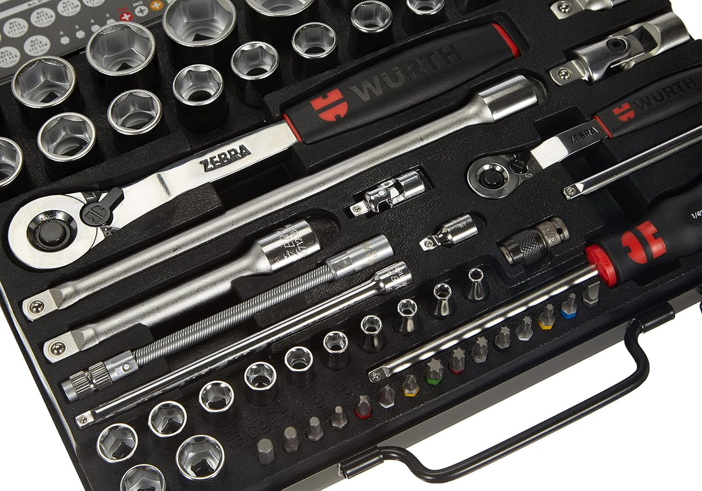 Würth Zebra Steckschlüssel 1/2 Zoll und 1/4 Zoll 59-teiliges Sortiment