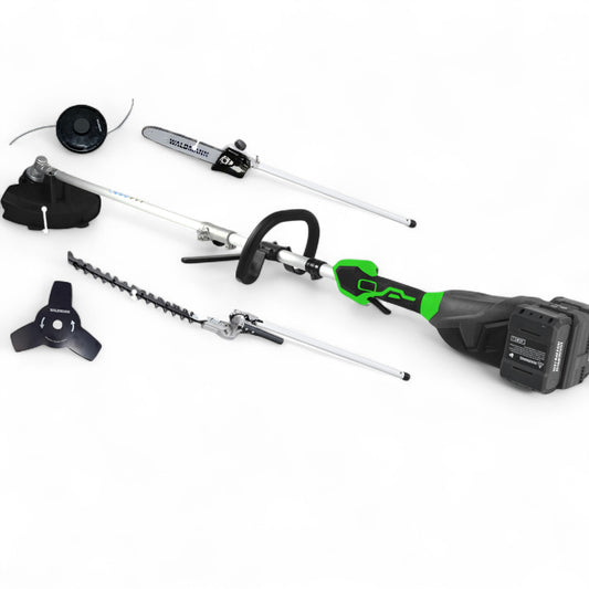 4in1 Akku-Multifunktion Rasentrimmer Motorsense Heckenschere Hochentaster