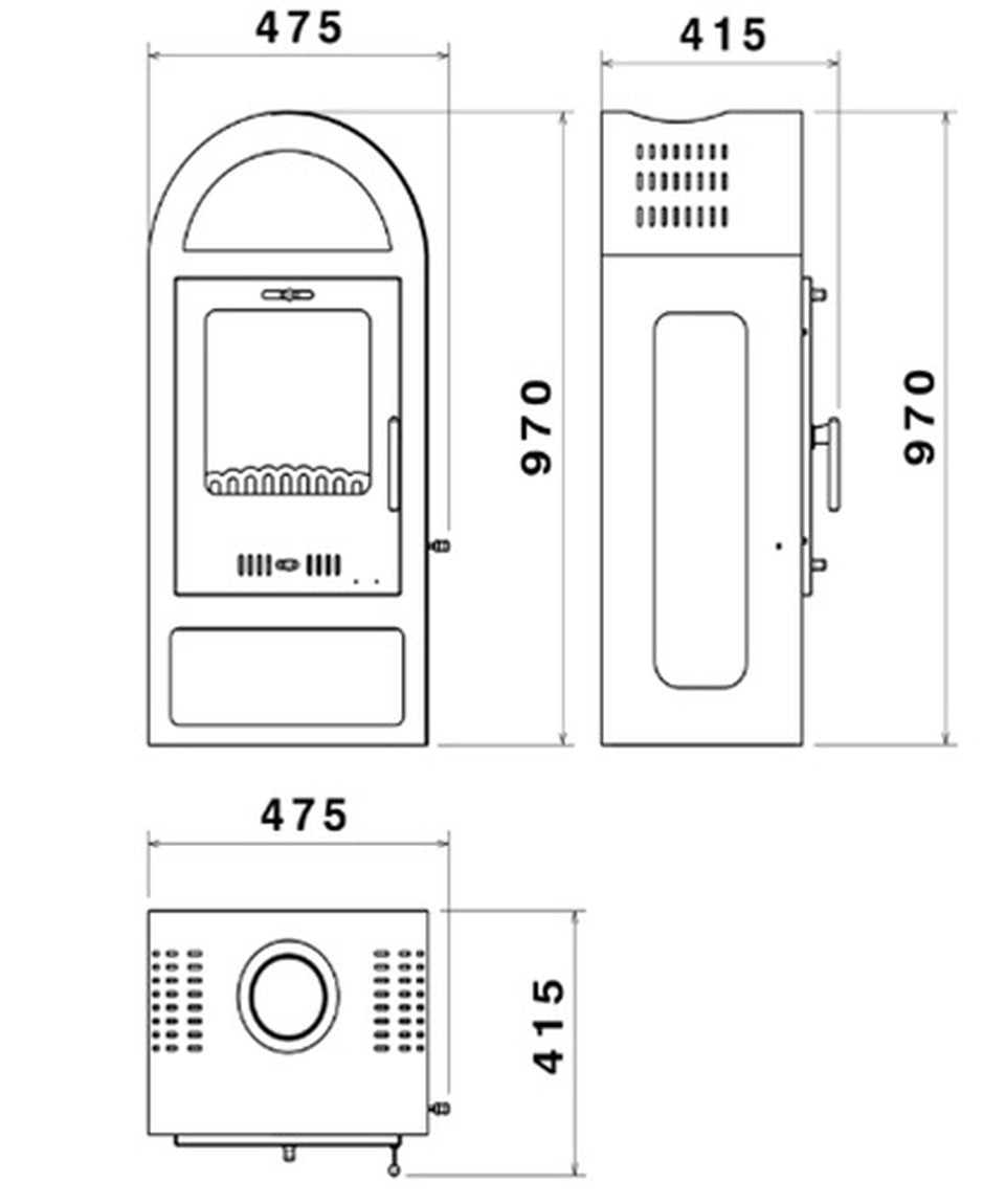 Kamin Ofen Kaminofen Anthrazit Rauchrohr 7,8 KW BimSchV 1-2 EEK A