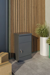 Paketbox Postbox M Paketfach Postkasten 38x23x65cm Briefkasten mit Schloss Stahl