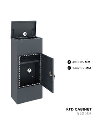 Paketbox Postbox Paketfach L Postkasten 38x23x85cm Briefkasten mit Schloss Stahl
