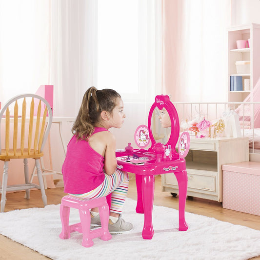 Schminktisch Einhorn UnicornFrisiertisch für Kinder Mädchen Hocker Spiegel Neu