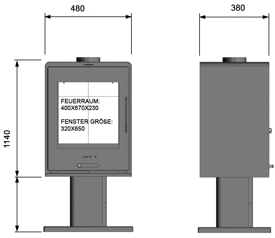 Design-Kaminofen BimschV2 Kamin Ofen Kaminofen EcoDesign 10kW EEK A+