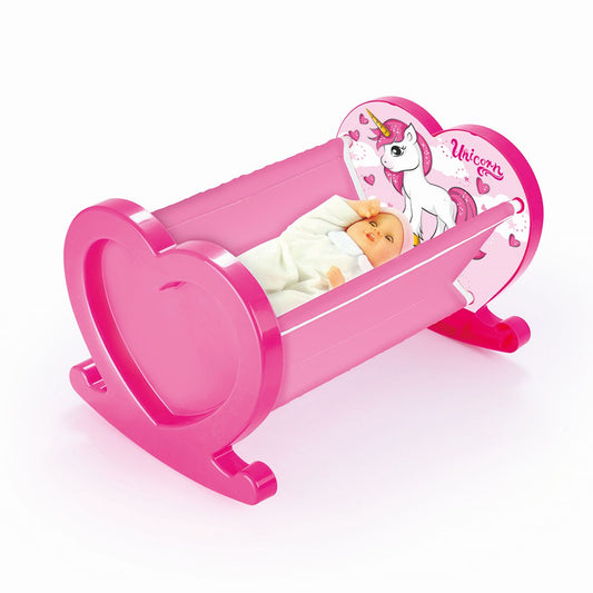 Unicorn Einhorn Puppenschaukelbett Puppenbett Puppenwiege Kunststoff Puppenmöbel