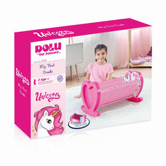 Unicorn Einhorn Puppenschaukelbett Puppenbett Puppenwiege Kunststoff Puppenmöbel