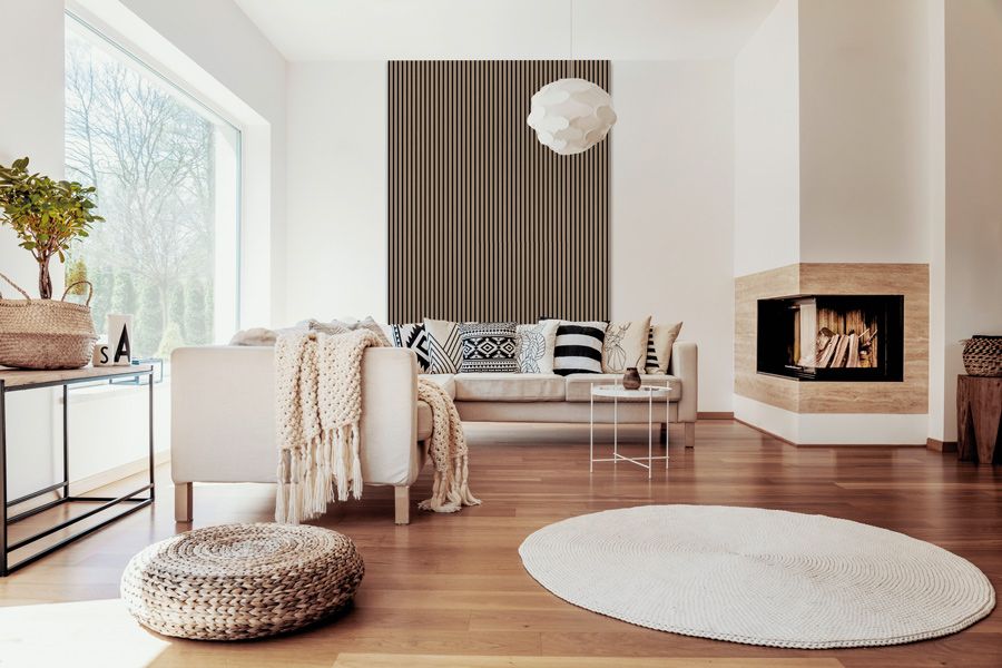 Akustikpaneele Holz 3D Akustik Wandpaneel 240x60cm Wandverkleidung Walnut