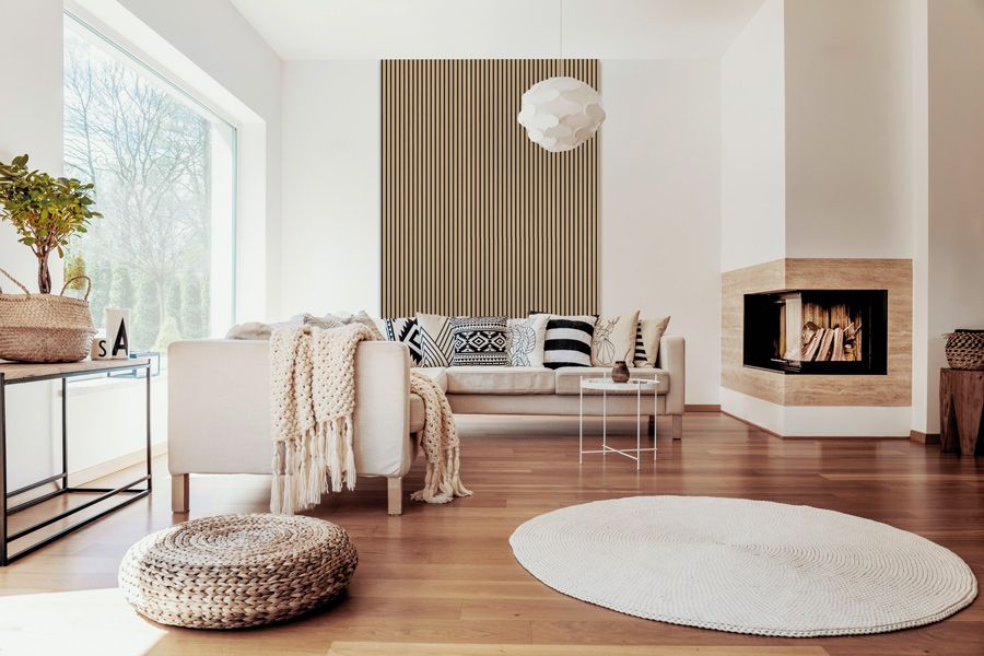 Akustikpaneele Holz 3D Akustik Wandpaneel 240x60cm Wandverkleidung Teak