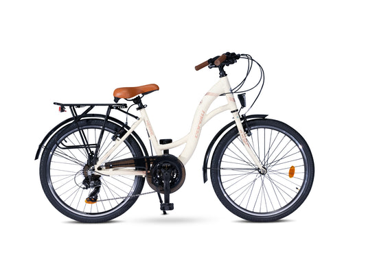 26" Zoll Alu City Bike Mädchen Fahrrad Aluminium Shimano 21 Gang RH44