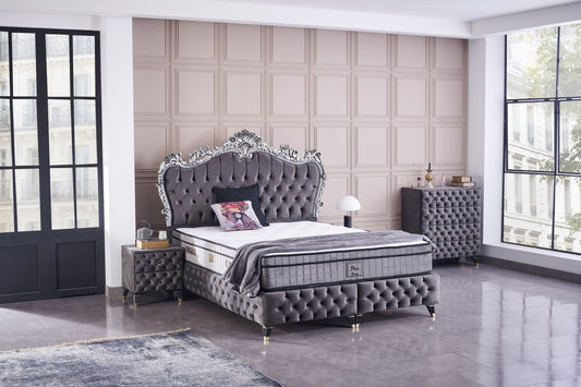 Boxspringbett Baza Yatak Boxspring Bett 160x200 Komplett Set Frezya