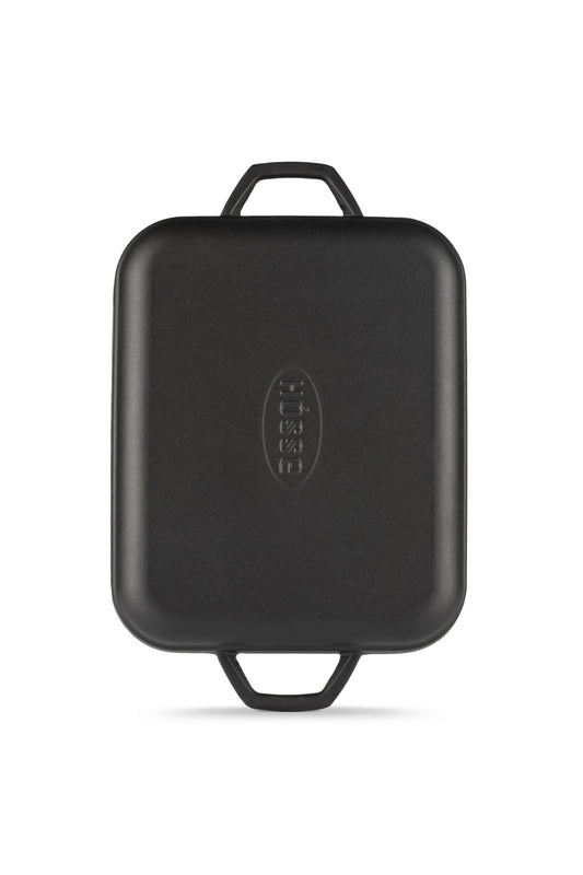Grillplatte aus Gusseisen mit zwei Griffen Gussplatte Gusseisenplatte 26X32