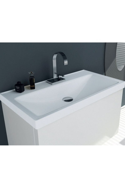 Keramik Waschtisch Waschbecken Einbau Waschtisch Wasch Tisch weiß 50x42,5x15