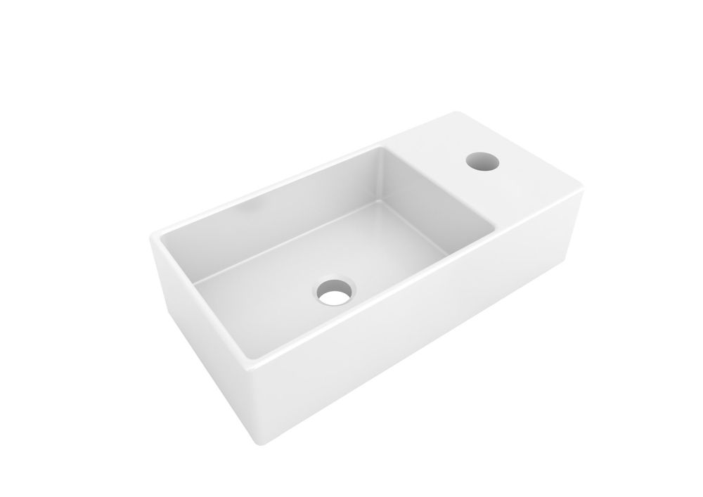 Keramik Waschtisch Waschbecken Wandmontage Wasch Tisch weiß 45x30