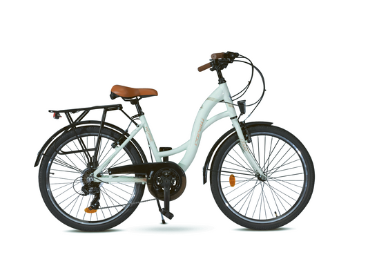 28" Zoll Alu City Bike Mädchen Fahrrad Aluminium Shimano 21 Gang RH 51cm