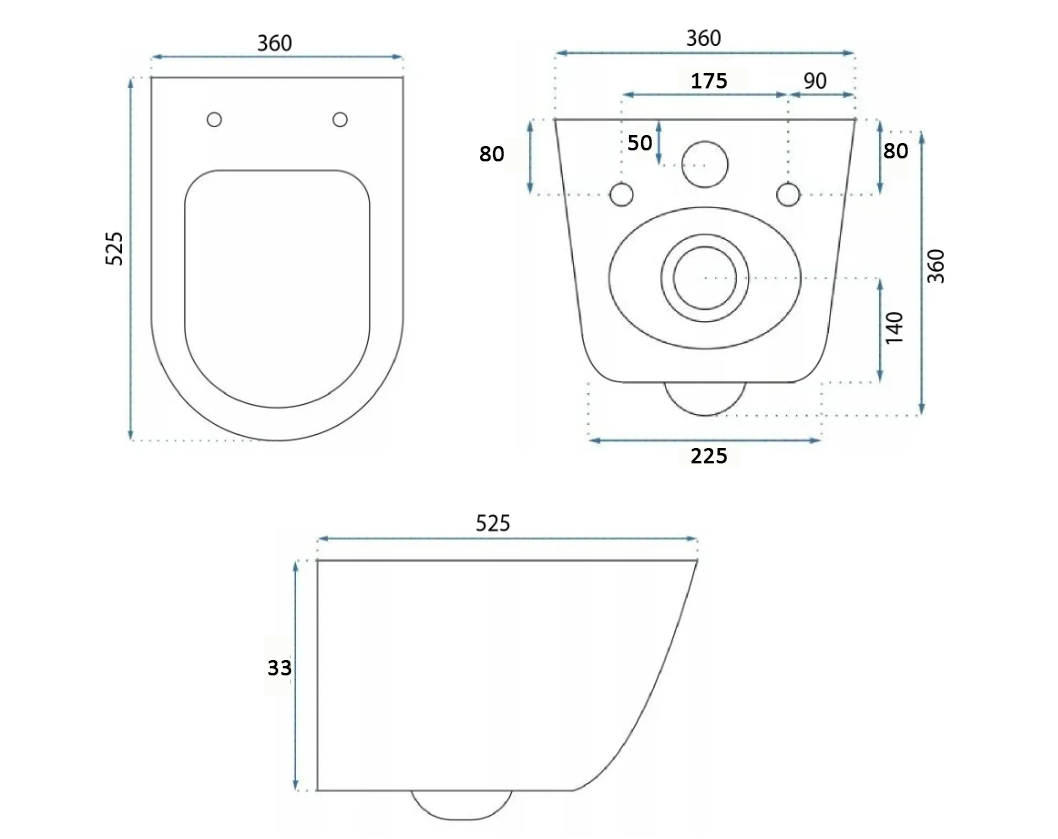 Wand Dusch WC Taharet Bidet-Funkt Taharat randlos Warmwasser Anschluss