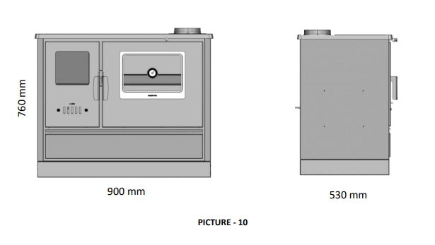 Küchenofen Holzherd Kaminofen Herd Gusseisen 7,9KW BimSchV2 EEK A+