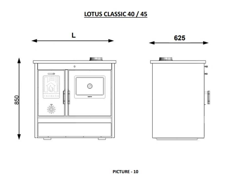 Küchenofen Holzherd Kaminofen Herd Gusseisen 11,91KW BimSchV2 EEK A+