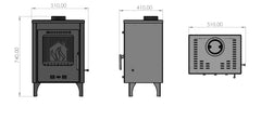 Kamin Ofen Kaminofen Anthrazit Rauchrohr 7,8KW Olympus BimSchV2  EEK A