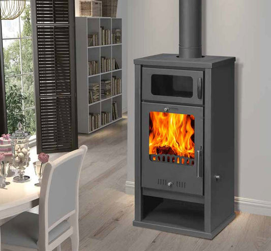 Kamin Ofen Kaminofen Anthrazit Rauchrohr 7,8KW Troy BimSchV 1-2  EEK A