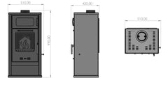 Kamin Ofen Kaminofen Anthrazit Rauchrohr 7,8KW Troy BimSchV 1-2  EEK A