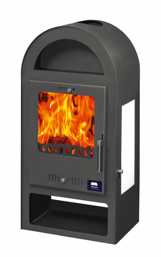 Kamin Ofen Kaminofen Anthrazit Rauchrohr 7,8 KW BimSchV 1-2 EEK A