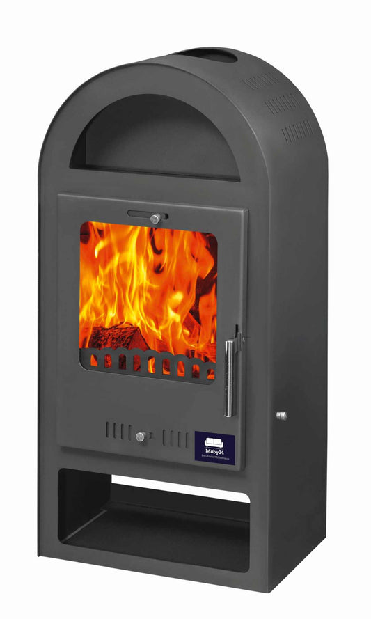 Kamin Ofen Kaminofen Anthrazit Rauchrohr 7,8KW Klassik BimSchV2  EEK A