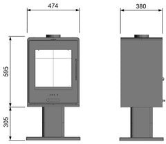 Design-Kaminofen Klassik Kamin Ofen Kaminofen EcoDesign 6,5 kW EEK A+