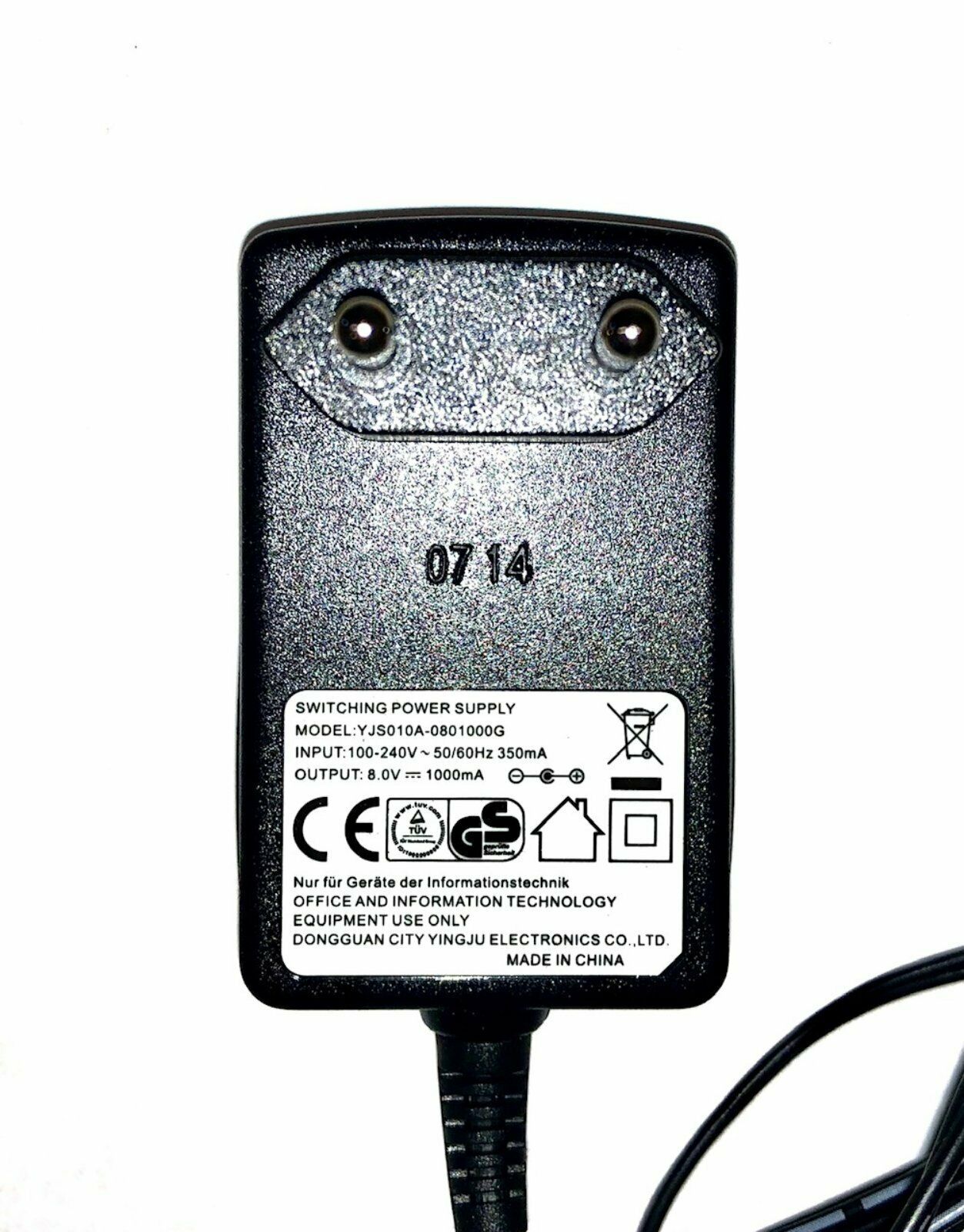 Ladekabel Ladegerät Ladebuchs 8v 1000mA Informations Technik