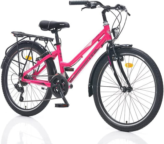 24 Zoll Alu Fahrrad Cityrad 24 Mädchen Fahrrad Rad 21G Rh 38 cm STVO