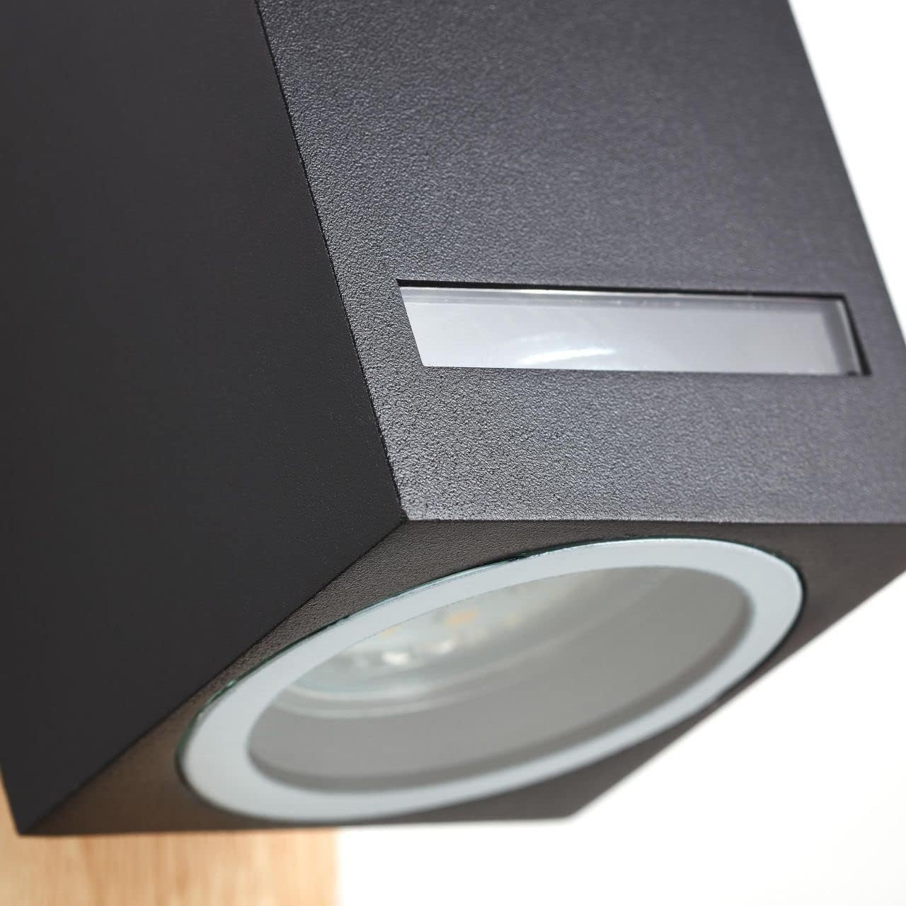 Brilliant Galeni Außenwandstrahler schwarz/natur | 1x PAR51, GU10, 20W