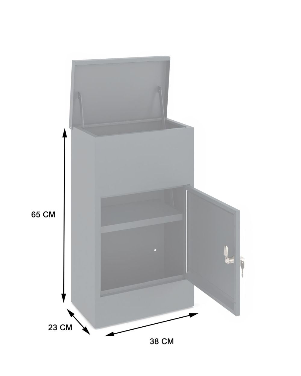 Paketbox Postbox M Paketfach Postkasten 38x23x65cm Briefkasten mit Schloss Stahl