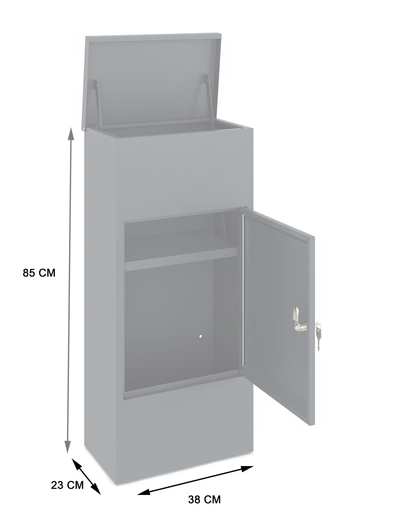 Paketbox Postbox Paketfach L Postkasten 38x23x85cm Briefkasten mit Schloss Stahl