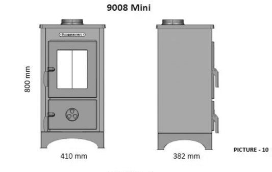 Kamin Ofen Kaminofen Anthrazit Rauchrohr 6,7KW BimSchV 1-2  EEK A