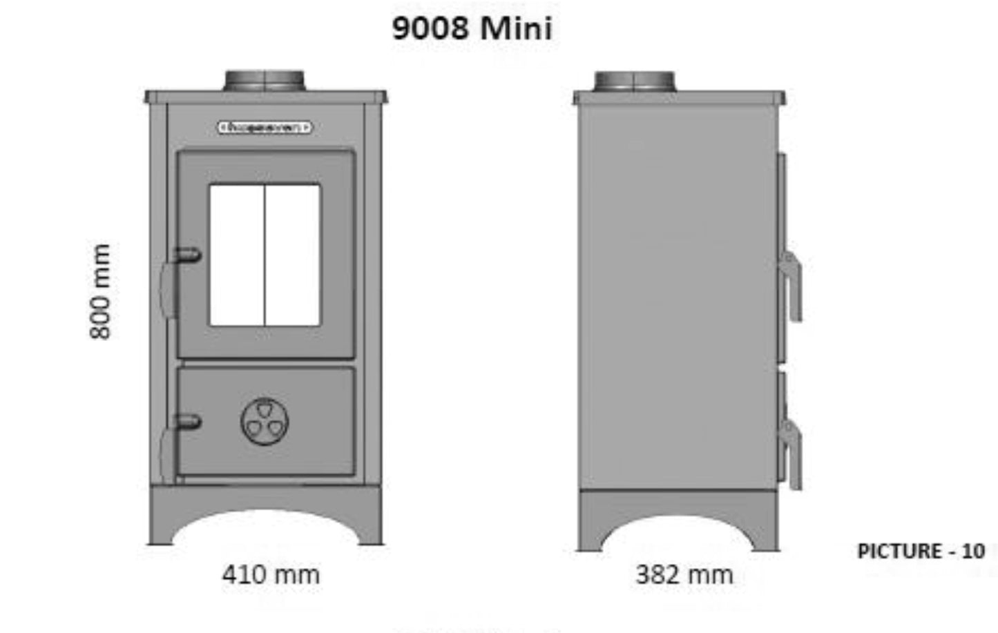 Kamin Ofen Kaminofen Anthrazit Rauchrohr 6,7KW BimSchV2  EEK A