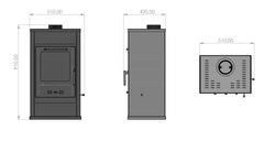 Kamin Ofen Kaminofen Anthrazit Rauchrohr 7,8 KW BimSchV 1-2  EEK A