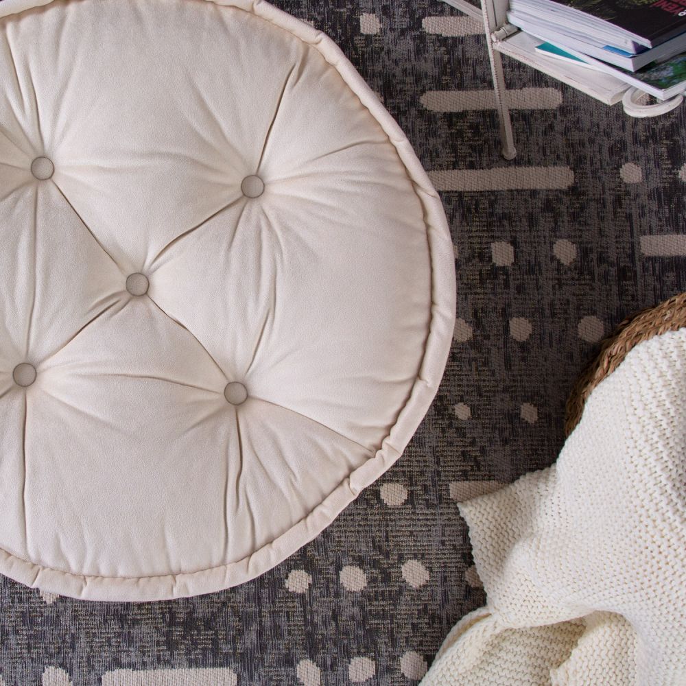 Bodenkissen Rund Sitzkissen Boden Dicker Stuhlkissen Meditationskissen Yogakissen 60x14cm