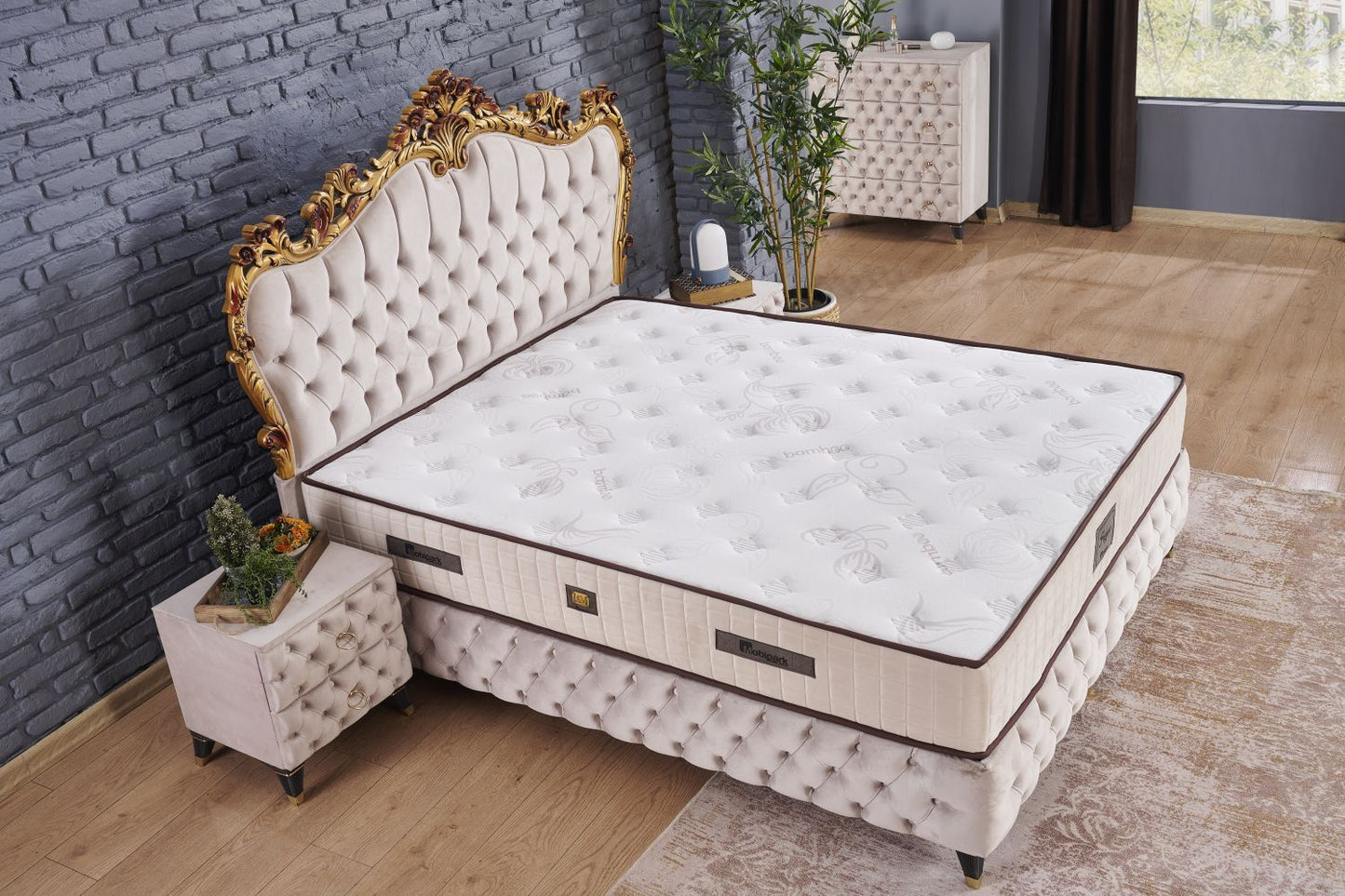 Boxspringbett Baza Yatak Boxspring Bett 160x200 Komplett Set Frezya