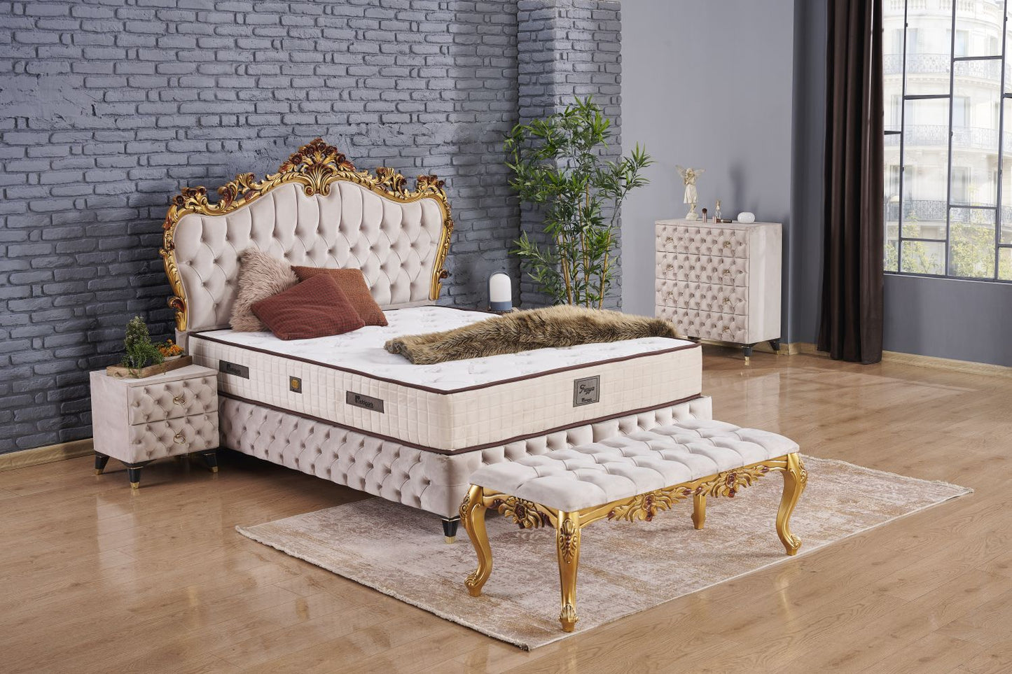 Boxspringbett Baza Yatak Boxspring Bett 160x200 Komplett Set Frezya