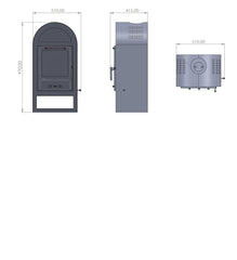 Kamin Ofen Kaminofen Anthrazit Rauchrohr 7,8KW Klassik BimSchV2  EEK A