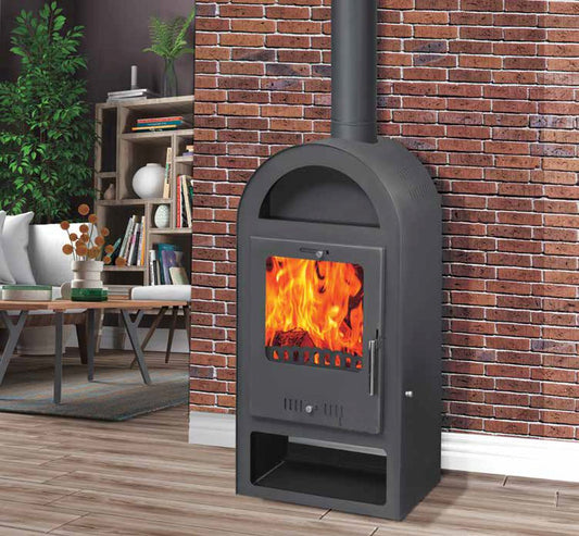 Kamin Ofen Kaminofen Anthrazit Rauchrohr 7,8KW Klassik BimSchV2  EEK A