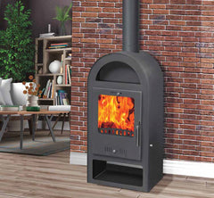 Kamin Ofen Kaminofen Anthrazit Rauchrohr 7,8KW Klassik BimSchV2  EEK A