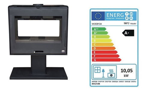 2Scheiben Design-Kaminofen Kamin Ofen Kaminofen EcoDesign 10kW EEK A+