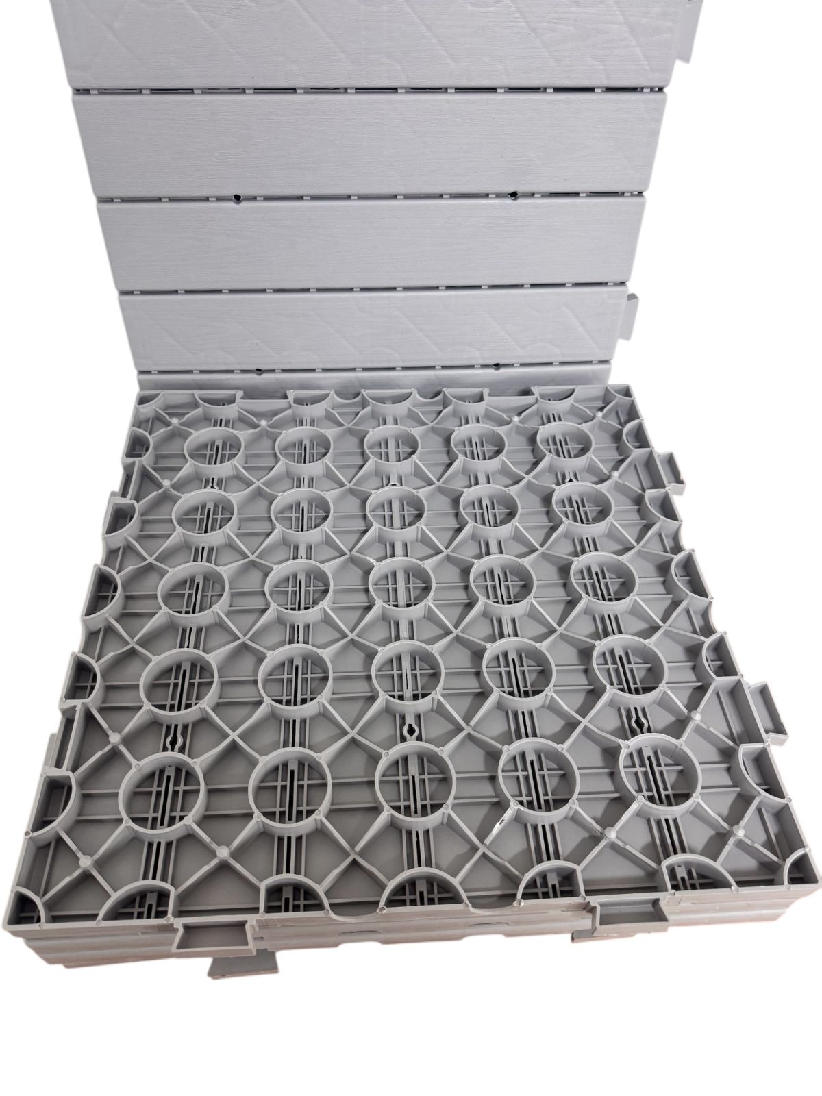 Terrassenfliesen Terrassen Boden Fliesen 50x50cm Hellgrau Kunststoff