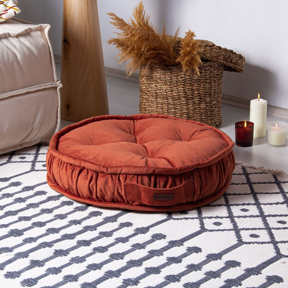 Bodenkissen Rund Sitzkissen Boden Dicker Stuhlkissen Meditationskissen Yogakissen 60x14cm