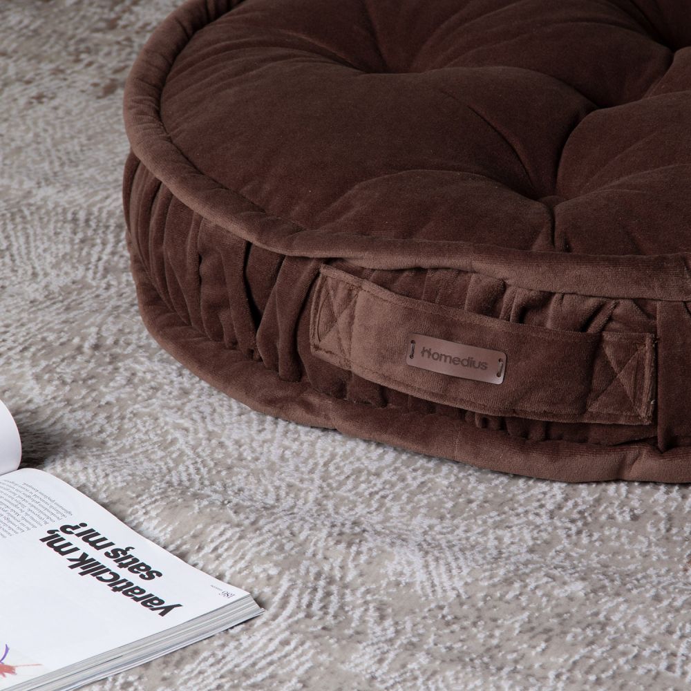 Bodenkissen Rund Sitzkissen Boden Dicker Stuhlkissen Meditationskissen Yogakissen 60x14cm