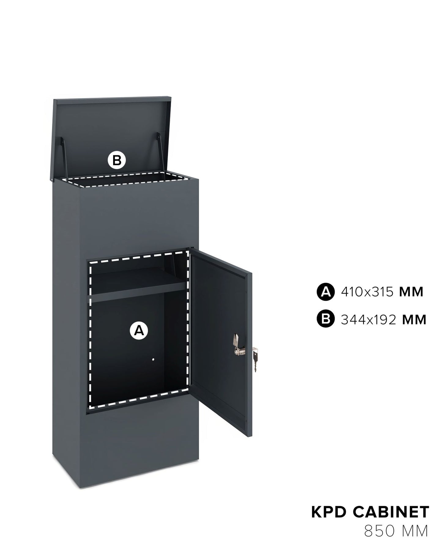 Paketbox Postbox Paketfach L Postkasten 38x23x85cm Briefkasten mit Schloss Stahl