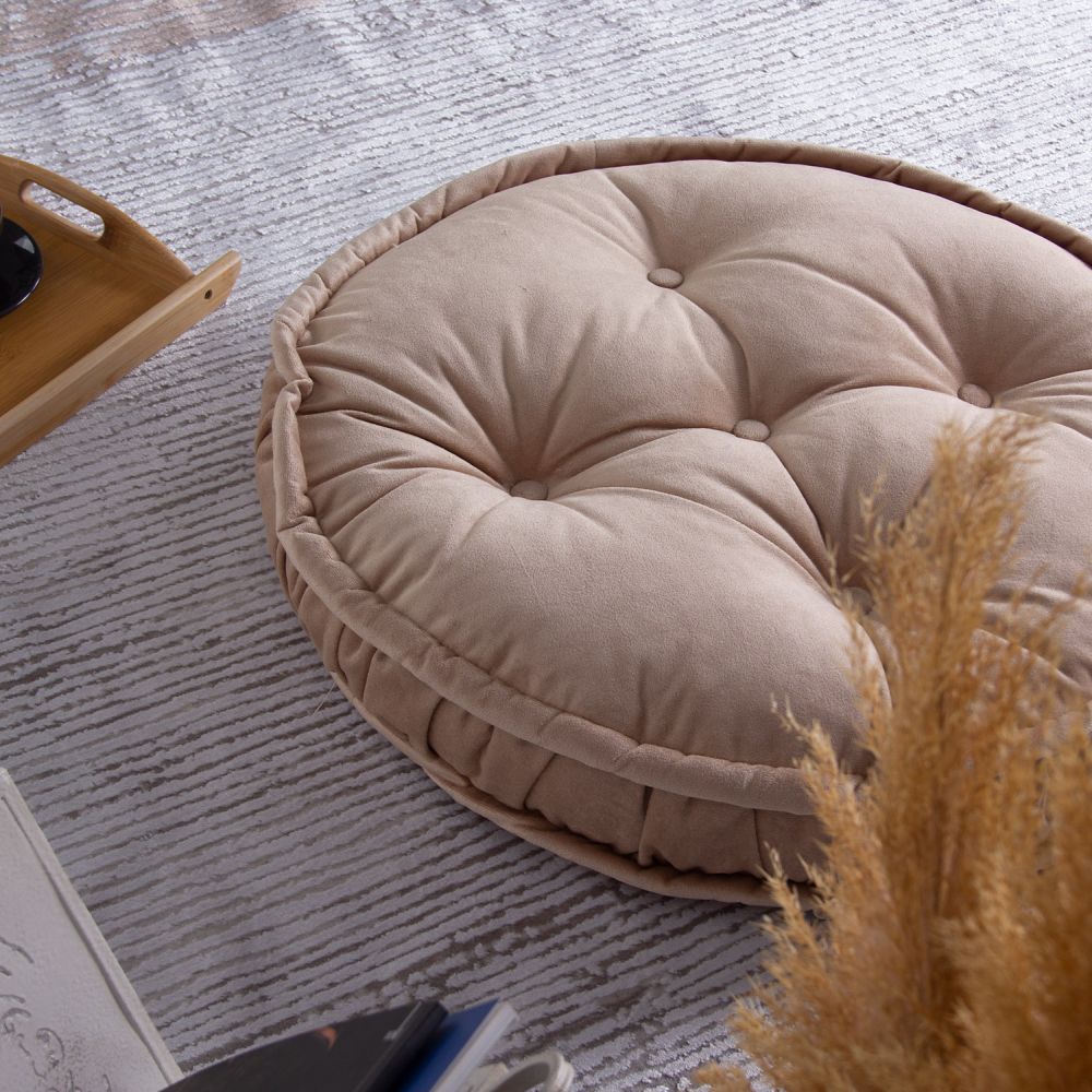 Bodenkissen Rund Sitzkissen Boden Dicker Stuhlkissen Meditationskissen Yogakissen 60x14cm