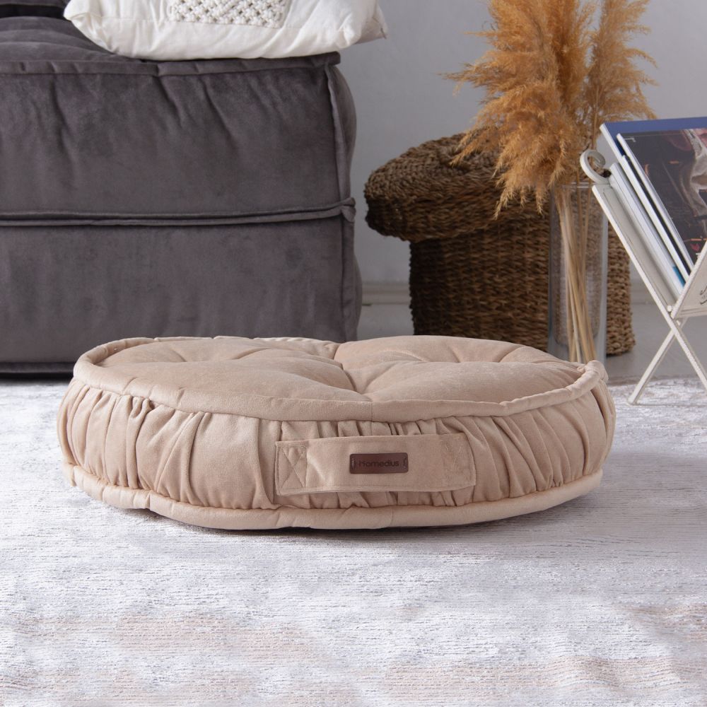 Bodenkissen Rund Sitzkissen Boden Dicker Stuhlkissen Meditationskissen Yogakissen 60x14cm