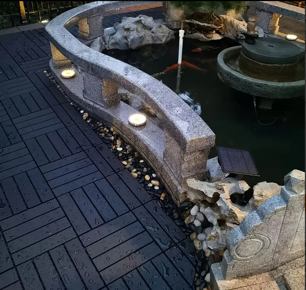 Terrassenfliesen Terrassen Boden Fliesen 50x50cm Grau Kunststoff